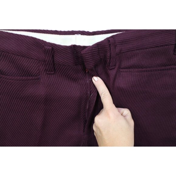 Vintage 70s Lee Mens 34x31 Whipcord Ribbed Knit Corduroy Bell Bottoms Pants USA - Picture 5 of 12